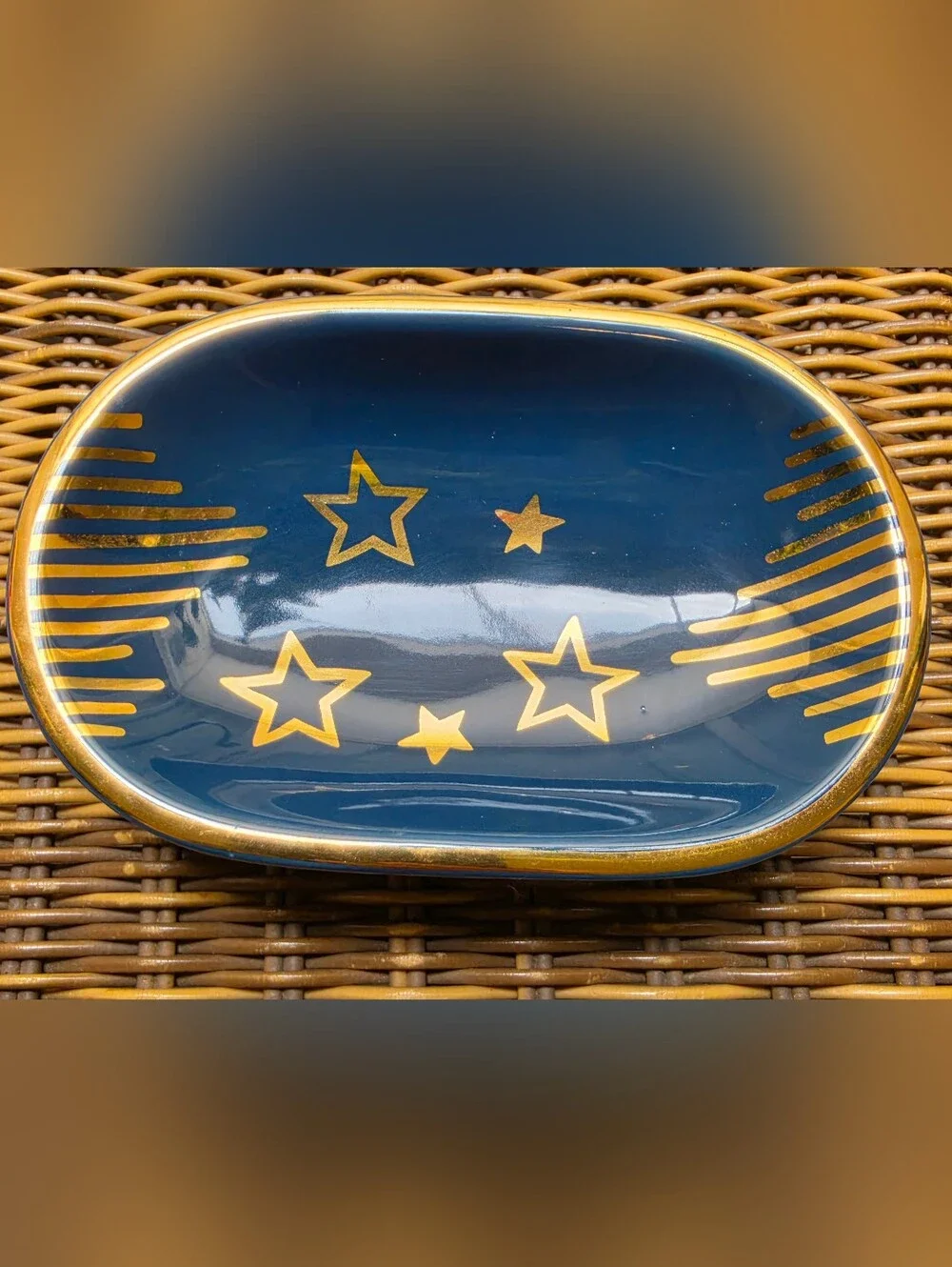 Springmaid Celestial Soap Dish And Cup Sun  Moon Y2K